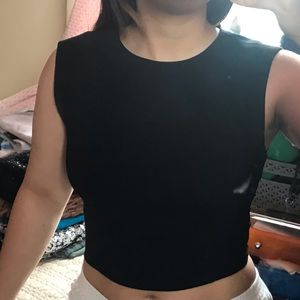 Black Fitted Crop Top